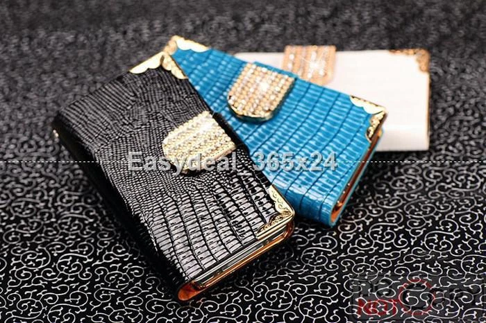 Glitter Bling Leather Rhinestones Wallet Case Cover for Apple iPhone 6 Plus 5.5 - Image 2 of 4