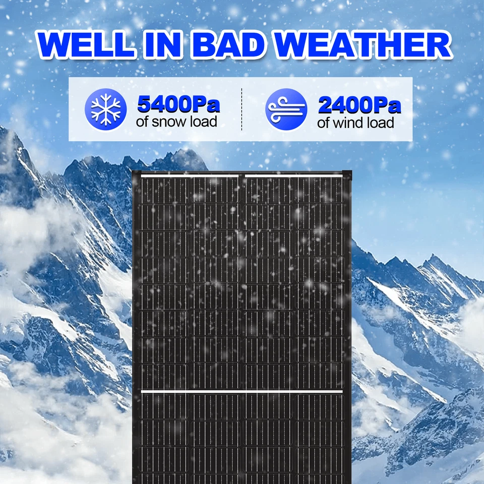 200W Watt Monocrystalline Solar Panel Kit 12V Battery Charger Home RV Off Grid - Image 2 of 4