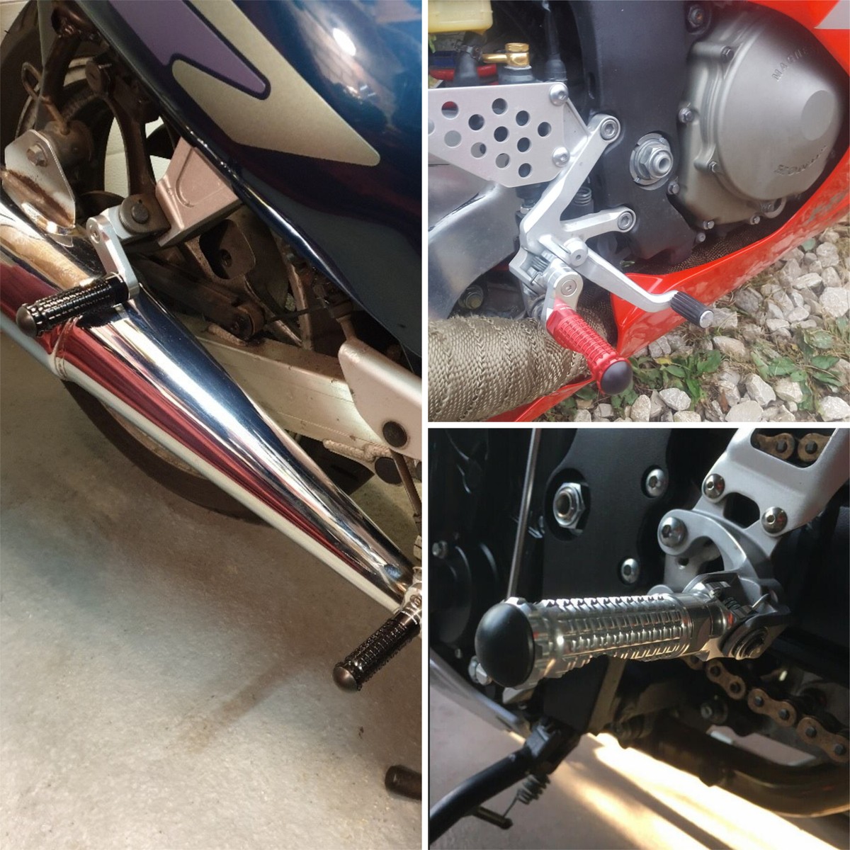 Red Billet Front Footpegs MPRO For Kawasaki ZZR 1400 ZX14R