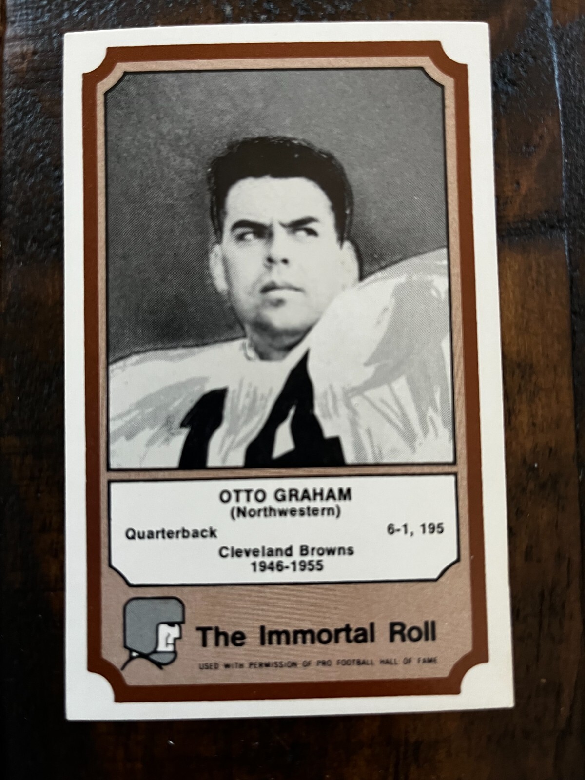 1974 OTTO GRAHAM HOF Fleer Team Cloth Patch Stickers The Immortal Roll