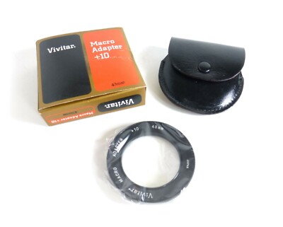 Vivitar Macro Adapter +10 43mm Optical Glass filter w/Leather case and Box