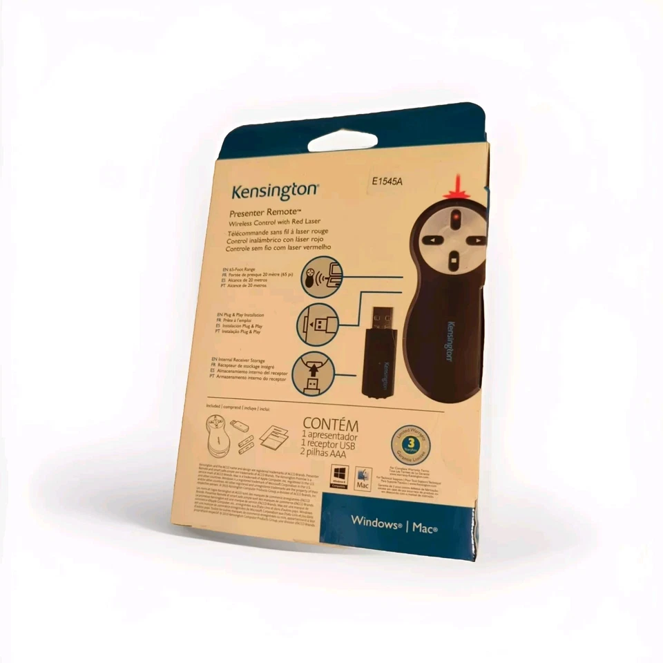 Kensington Wireless Presenter with Laser Pointer NEW Black 65 Feet - Image 2 of 2