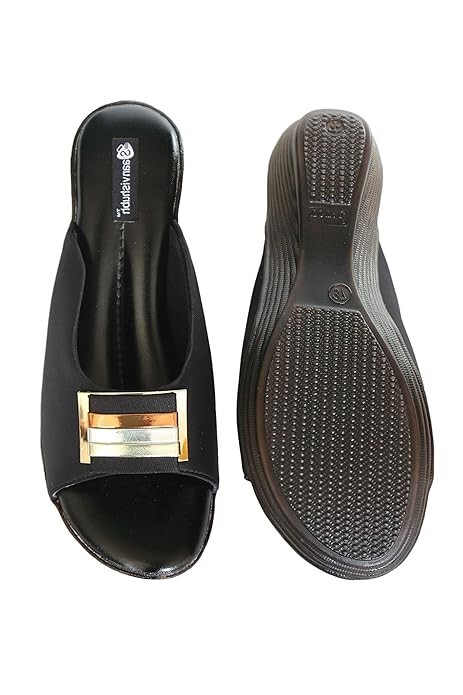 SAOLA Pantofole Saanvishubh in finta pelle con suola Airmax tacco basso per ragazze e donne