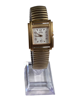 Vintage Guess Women’s Gold Rectangular Watch Vintage Guess Watch Women Gold Tone Logo Dial 1996 WORKS  main image 4