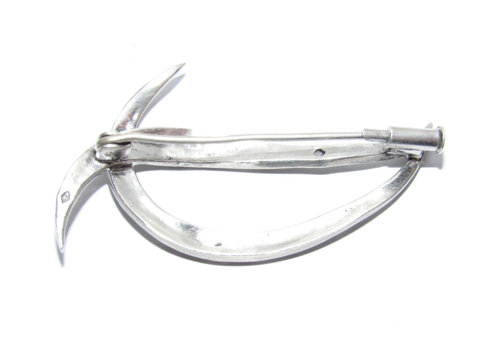 Antique Brooch Pin Solid Silver 925 Hallmark Crab… - image 2