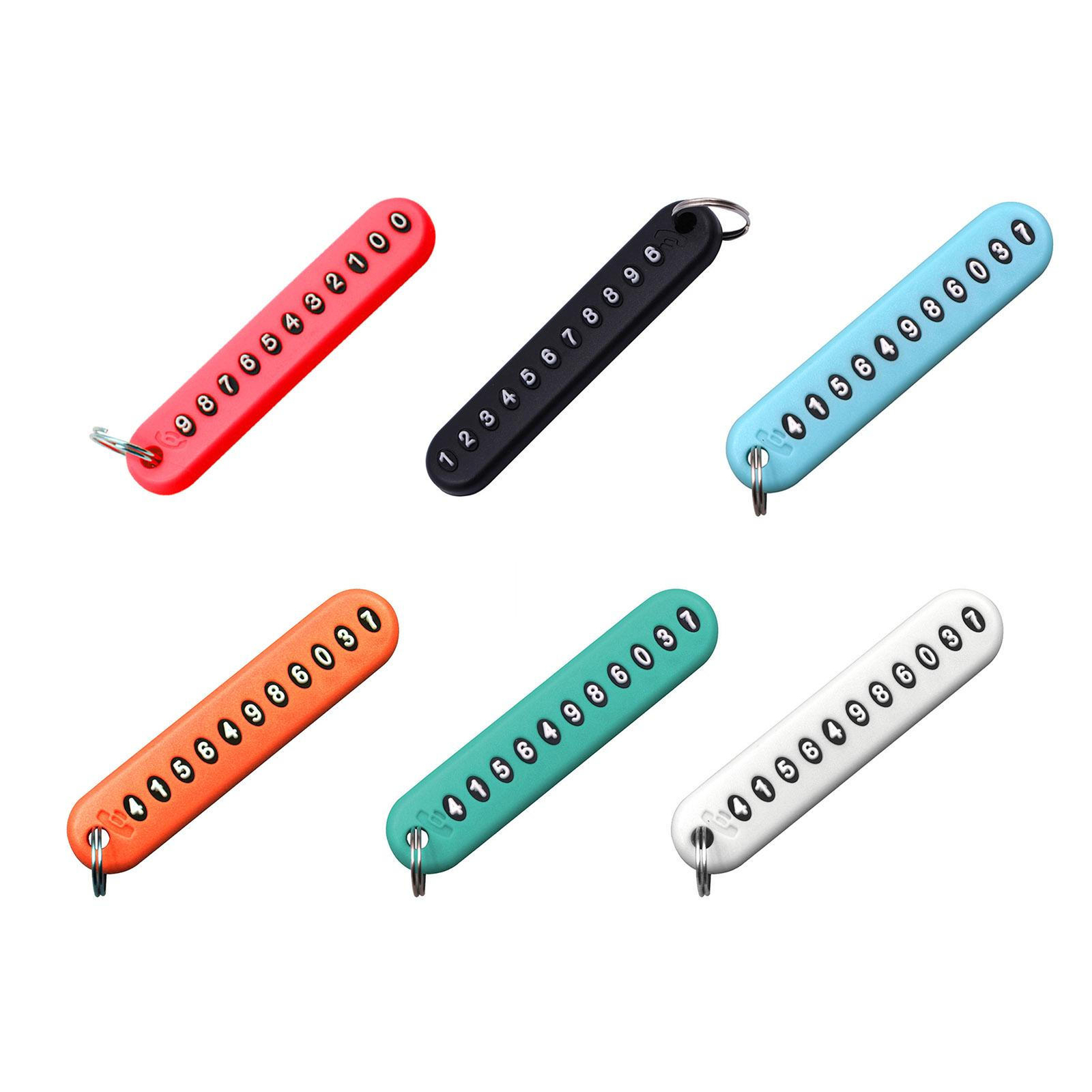5pcs-anti-lost-phone-number-plate-car-keychain-pendant-auto-phone
