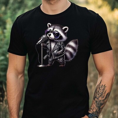 T-Shirt Herren Rockstar Tier Motiv Baumwolle Größe XS bis 5XL