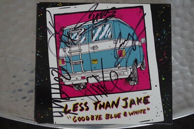Less Than Jake - Goodbye Blue & White CD Album signed / autograph / signiert