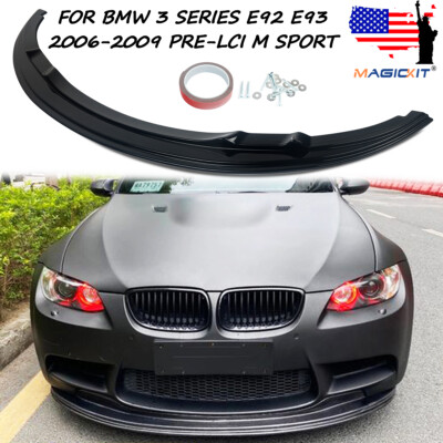 GLOSS BLACK FRONT LIP SPOILER FOR BMW 3 SERIES E92 E93 2006-2009 PRE-LCI M SPORT