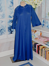 M Gilead Navy Blue Zipper front Robe Lingerie Side Pocket Excellent