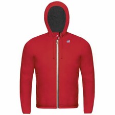 K·WAY Uomo - giubbino primaverile in nylon con cappuccio - Col. ROSSO