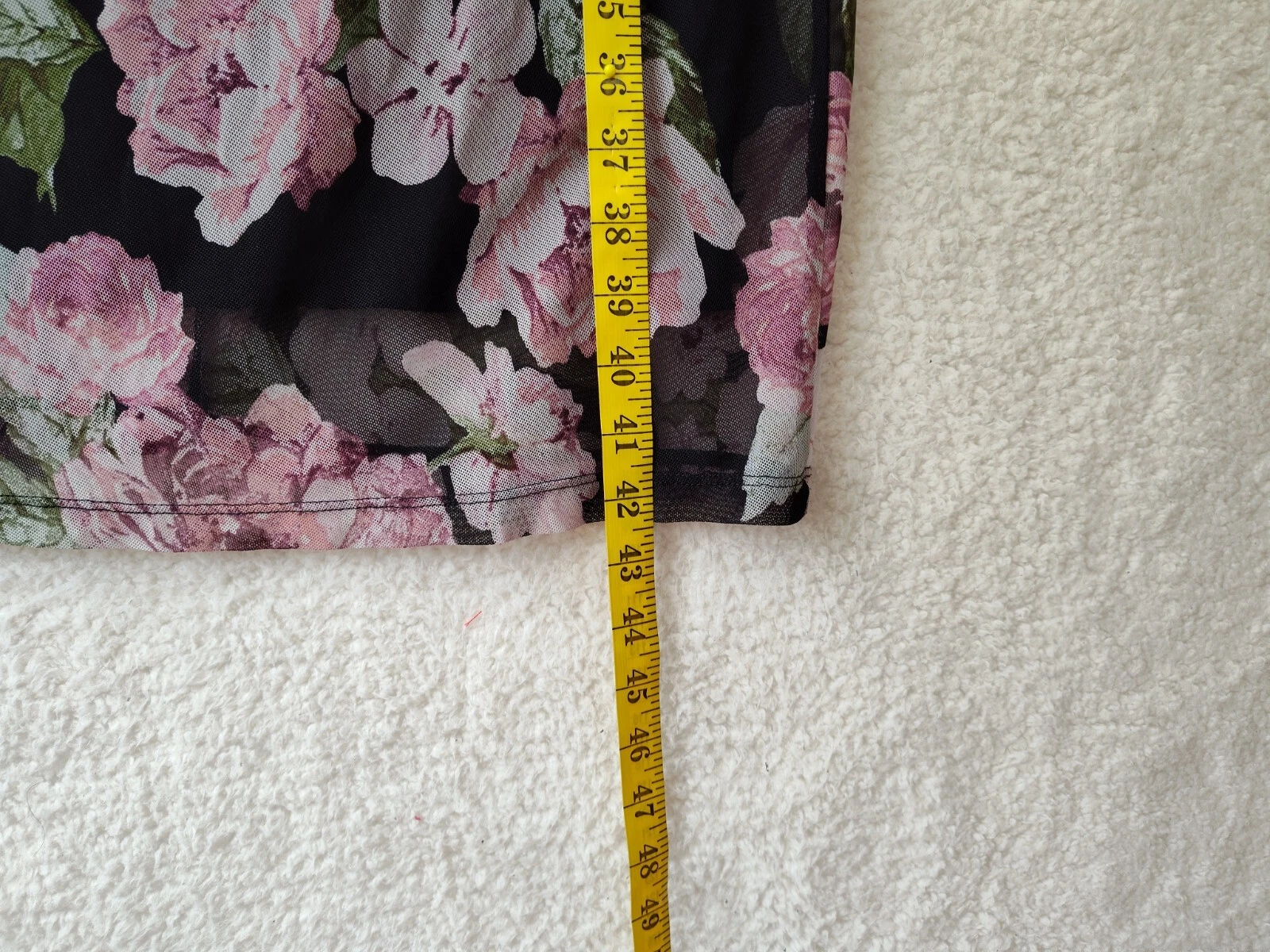 PALM ANGELS Abito donna Enfocus Studio 10 nero trasparente floreale manica 3 4 tubino foderato ginocchio L