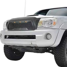 Upper Grille Front Grill with 3 Amber LED Lights Fit for 2005-2011 Tacoma - Char