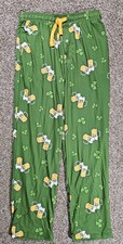 Sleep Pants by Bioworld Sz Small Beer  Shamrock Drawstring