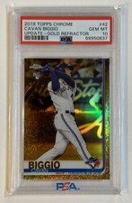 Cavan Biggio 2019 Topps Chrome Update GOLD Refractor Parallel /50 PSA 10 RC