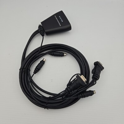New Belkin F1DK102P 2-port KVM Switch with Built-in Cabling - OPEN BOX