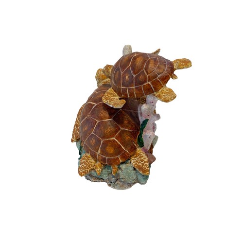 Vintage Oceana Loggerhead Sea Turtle Ocean Coral Figurine Russ Berrie Resin 4" H - Picture 3 of 7