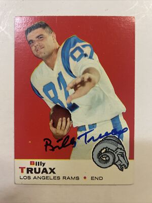 1969 Topps Billy Truax Autographed Card #103 Los Angeles Rams A-139 | eBay