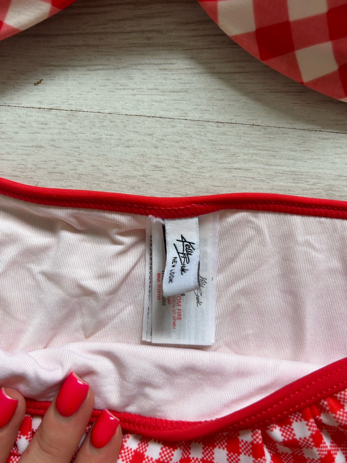 Women’s Red Check Bikini Set Size 8-10 Boux Avenue/ New Look image 3