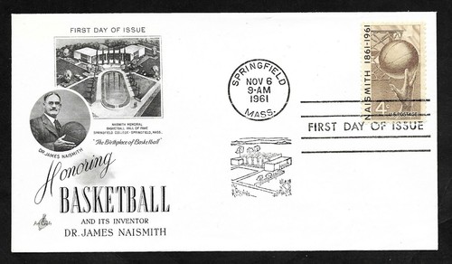 #1189 4c Dr. James Naismith - Basketball Inventor - ArtCraft FDC - 第 1/2 張圖片