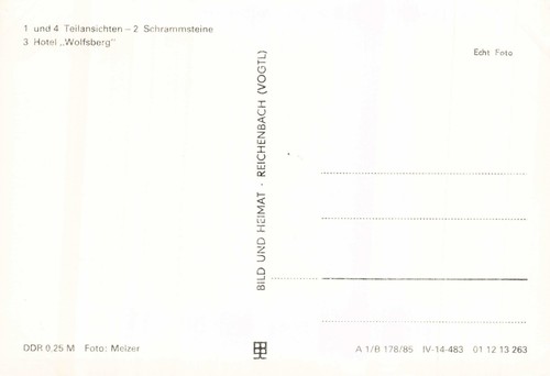 Reinhardtsdorf-Schöna - Kr. Pirna - Sachsen - DDR , Postkarte, ungelaufen 1985 - Bild 2 von 2
