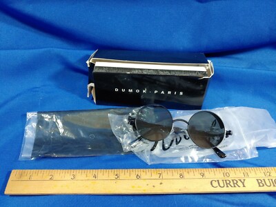 Dumok Paris Steampunk John Lennon Sunglasses Black Metal Goth