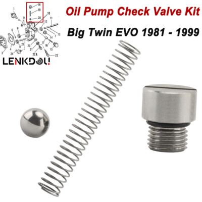 VALEN 刻印 シェイプ3272 ヴィンテージパイプ For Harley Motorcycles Oil Pump Check Valve Kit Big Twin