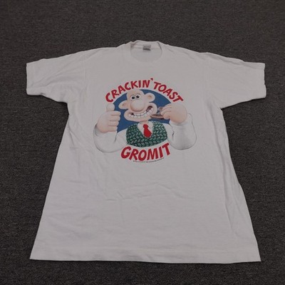 Vintage Wallace & Gromit Shirt Mens Large Crackin Toast Single Stitch Tee 80s
