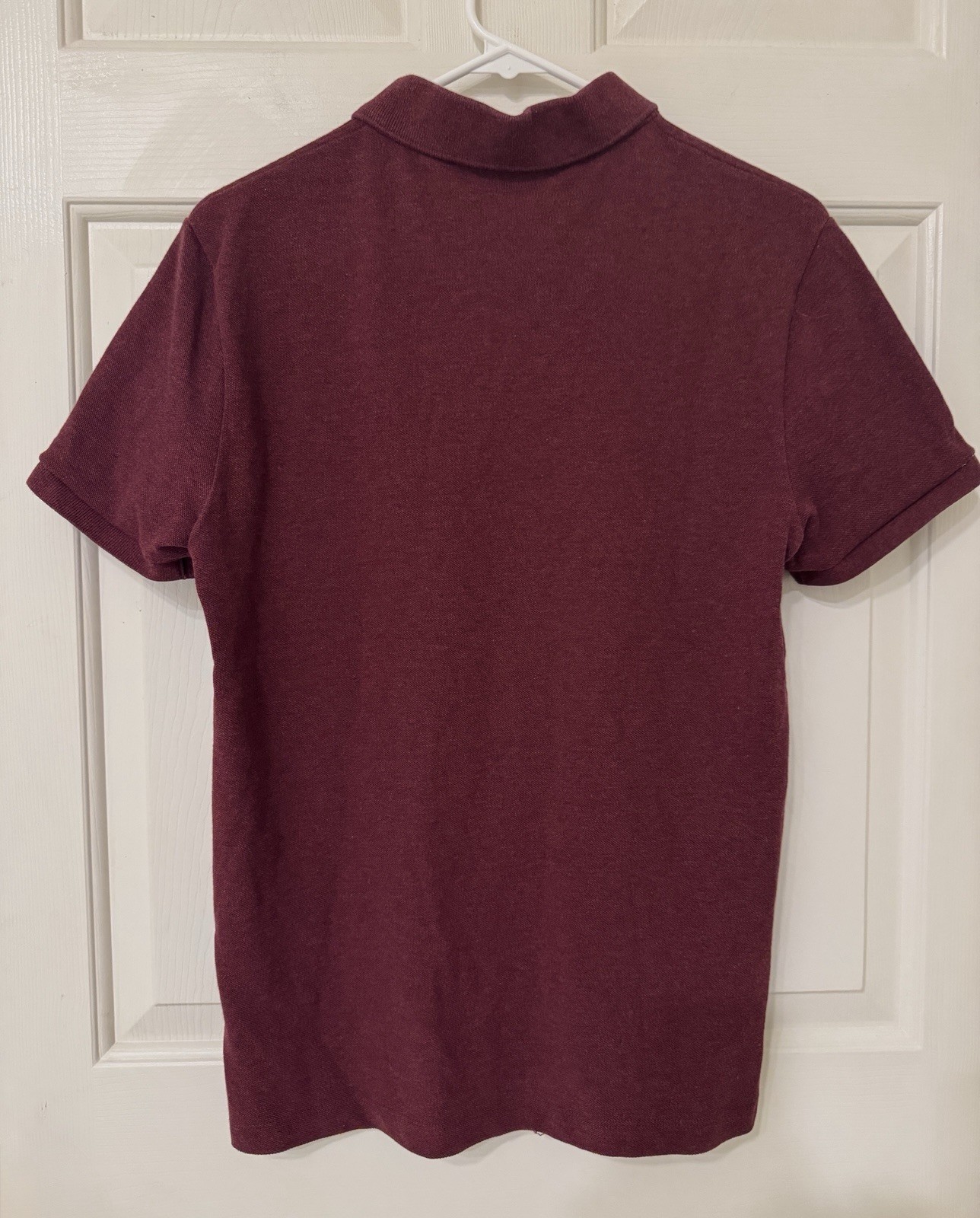 Lacoste Men's Short Sleeve Burgundy Red Cotton Polo Shirt Slim Fit Size M/EUR 4 thumbnail 2