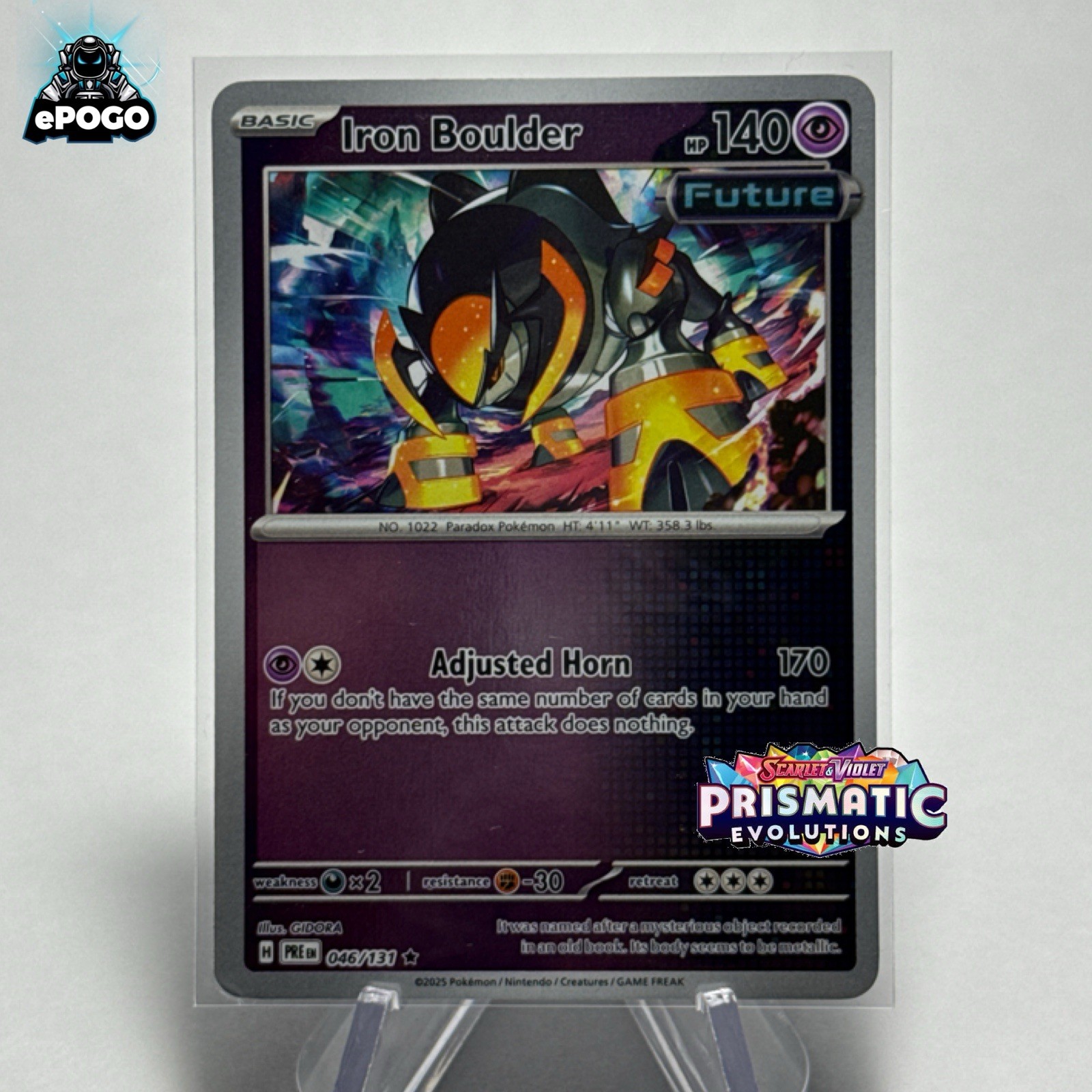 Iron Boulder 046/131 Reverse Holo Pokemon TCG: SV Prismatic Evolutions Card MINT