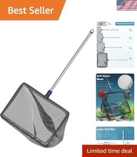 Aquarium and Pond Fish Net - 8" Nylon with 24" Telescopic Stainless Steel Handle