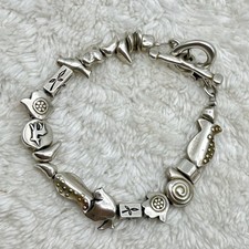 Pulsera Danon Charm Judaica Hamsa Motivo Natural Plateado Se Adapta a Muñeca 7.25"