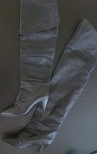 Vintage Over the Knee or Under Size 6 1/2 High Heeled Hot Lips Leather Boots