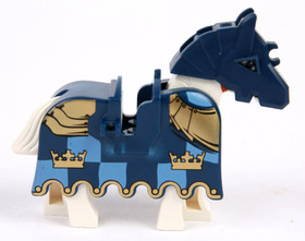 LEGO Horse Barding Dark Blue Ruffled Edge With Gold Crowns 7009 852293