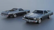 ABS-LIKE RESIN 3D PRINTED 1/25 1973 CHEVROLET EL CAMINO FULL KIT