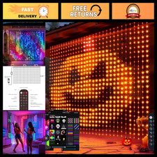 Color Changing Smart Curtain Lights 400LED 6.6FT x 6.6FT with Remote App - DIY