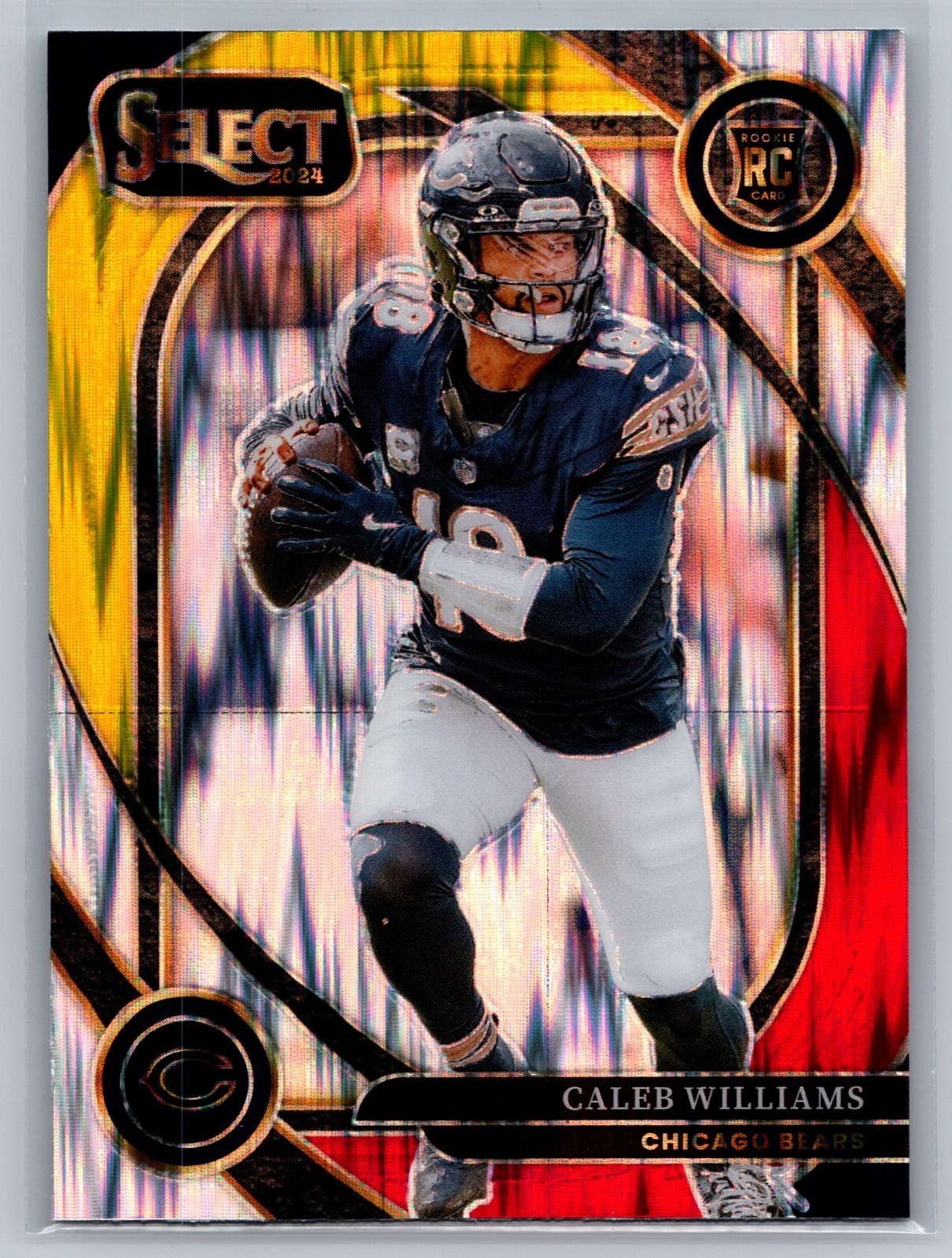2024 Panini Select #216 Caleb Williams Rookie RC Red Yellow Shock Bears