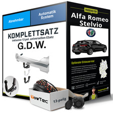 Für ALFA ROMEO Stelvio Typ 949 Anhängerkupplung abnehmbar +eSatz 13pol uni. 17-