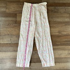80s VTG Floral Pajama Pants Women's M Pastel Cottagecore Elastic Waist #261118