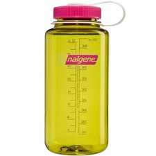 Nalgene Sustain 32oz Wide Mouth Bottle (Endive) Fuschia Cap Recycled BPA-Free