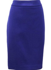 ARMANI COLLEZIONI BLUE WOOL CREPE FULLY LINED PENCIL SKIRT SZ 10