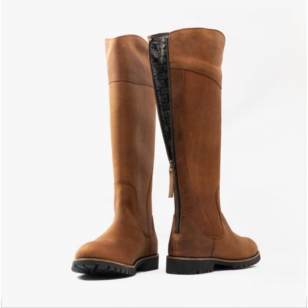 Chatham Gatcombe Womens Leather Zip Up Memory Foam Walnut Tall Boots image 9