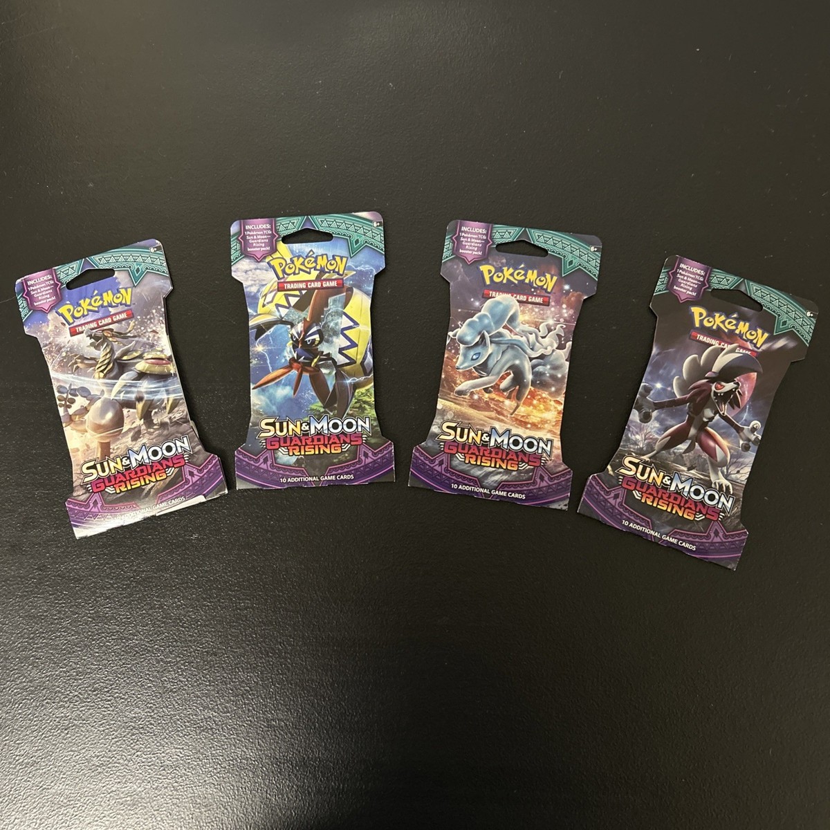 pokemon tcg sun and moon guardians rising card list Pokemon TCG: Sun and Moon Guardians Rising Sleeved 4 Pack Complete Art Set  NFS