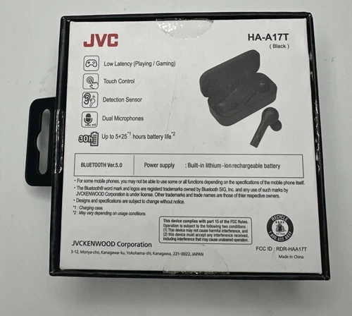 JVC Marshmallow True Wireless Headphones Black HA-A18T NEW - Picture 2 of 2