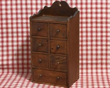  7 DRAWER VINTAGE AMERICAN SPICE CHEST ~ WOODEN CABINET ~ HAND MADE