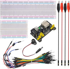 Breadboard Kit with Power Supply Module， Jumper Wires，Battery Clip，830 & 400