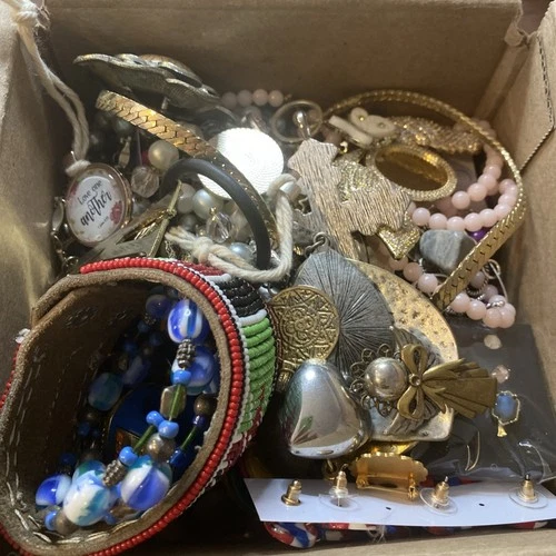 5 Lb Mixed Vintage/Modern Fashion Costume Box Lot Jewelry ALL WEARABLE SELLABLE