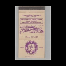 Matchbook Cover BPOE Elks Lodge 1437 Tillamook OR #1