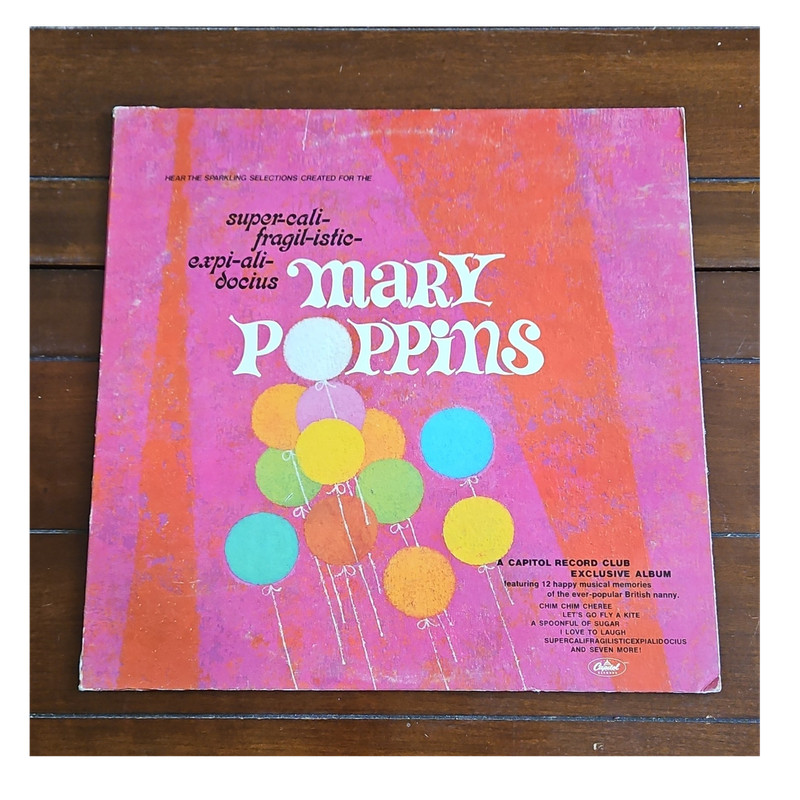 Mary Poppins Disney Capitol Record Club Exclusive Vinyl Album 1964