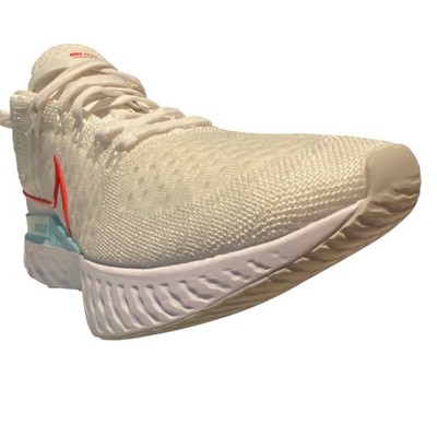 NIKE  REACT INFINITY FLYKNIT  MENS SZ 8.5 RUNNING SHOES WHITE WORN ONCE.L31